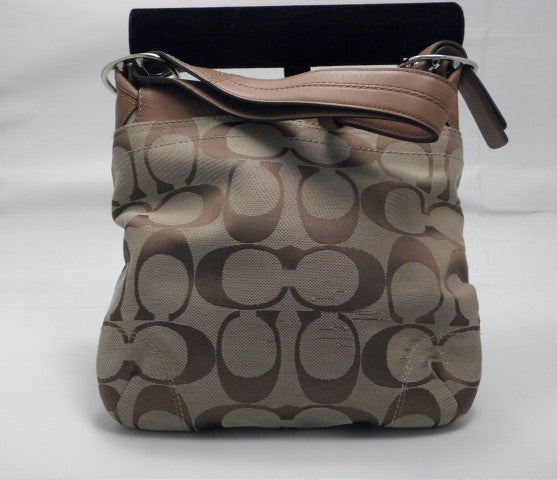 Coach Brown 2 Tone Signature C Large Classic Fabric Duffel Bag F77295 *