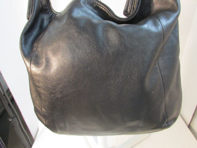 Coach Metallic Silver Leather Duffle Hobo Coach