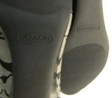 Coach Gavin Black & Grey Signature Canvas Open Toed Wedge Heel