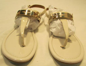 Coach Caterine Leather White T-Strap Sandals