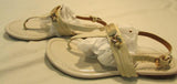 Coach Caterine Leather White T-Strap Sandals