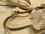 Coach Caterine Leather White T-Strap Sandals