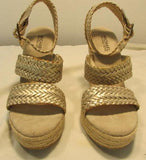 Michael Kors Juniper Espadrille Woven Weave Leather Wedge Sandals