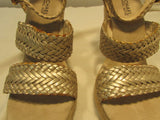 Michael Kors Juniper Espadrille Woven Weave Leather Wedge Sandals