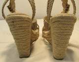 Michael Kors Juniper Espadrille Woven Weave Leather Wedge Sandals