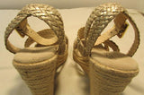 Michael Kors Juniper Espadrille Woven Weave Leather Wedge Sandals