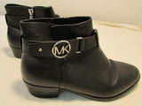 Michael Kors Black Pebble Leather Ankle Boots