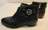 Michael Kors Black Pebble Leather Ankle Boots