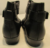 Michael Kors Black Pebble Leather Ankle Boots