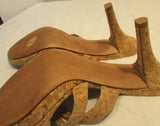 Stuart Weitzman Cork Slip on Mule Sandal Heels