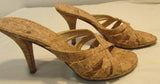 Stuart Weitzman Cork Slip on Mule Sandal Heels