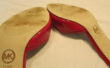 Michael Kors Red Open Toed Leather Slip on Kitten Heels