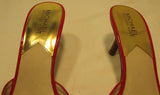 Michael Kors Red Open Toed Leather Slip on Kitten Heels