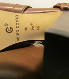 Corso Como Brown Leather Ankle Pointed Toe Heels