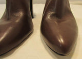 Corso Como Brown Leather Ankle Pointed Toe Heels