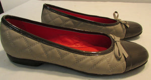 Amalfi by Rangoni Mimi Ballet Flats 2 Tone Quilted Leather