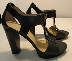 Michael Kors Black Berkley T-Strap Platform Heels
