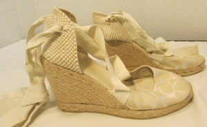 Coach Marnie Bone Signature Woven Platform Heels