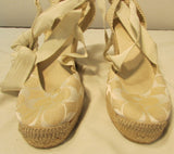 Coach Marnie Bone Signature Woven Platform Heels