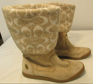 Coach Tatum Leather & Wool Mid-calf Boots