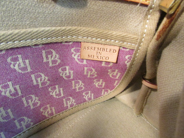 Dooney & Bourke store Signature Purple Satchel Canvas Tassel Handbag