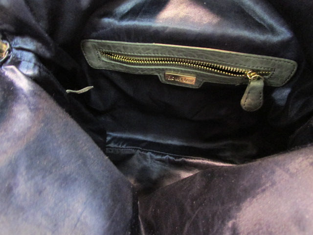 Hand Bag deux lux Green Faux Leather Woven Satchel pocket book