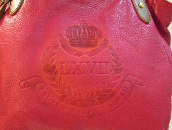 Leather handbag Lauren Ralph Lauren Red in Leather - 27079467