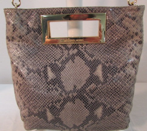 Michael kors brown snakeskin purse hotsell